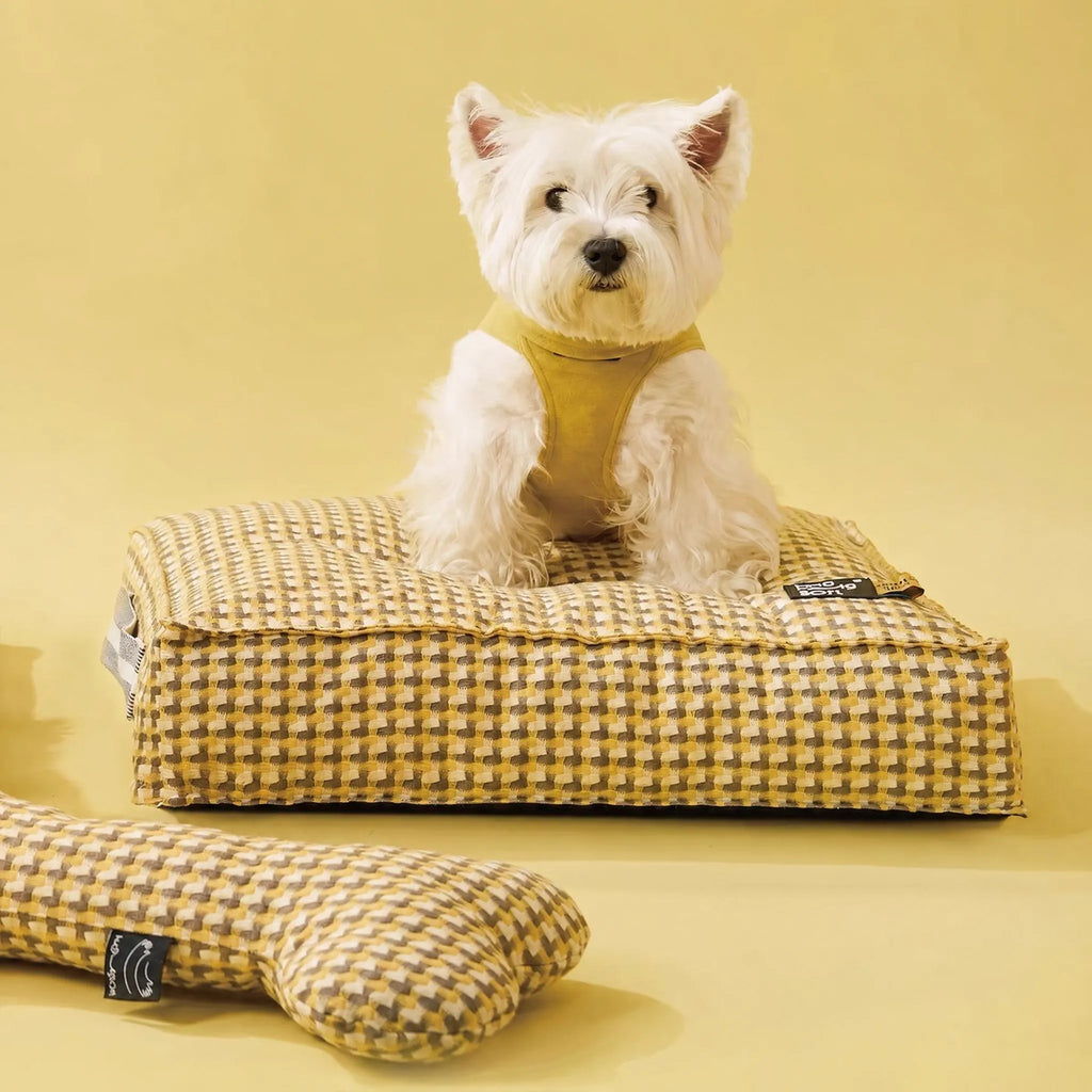 Dog Bed with Matching Bone Pillow