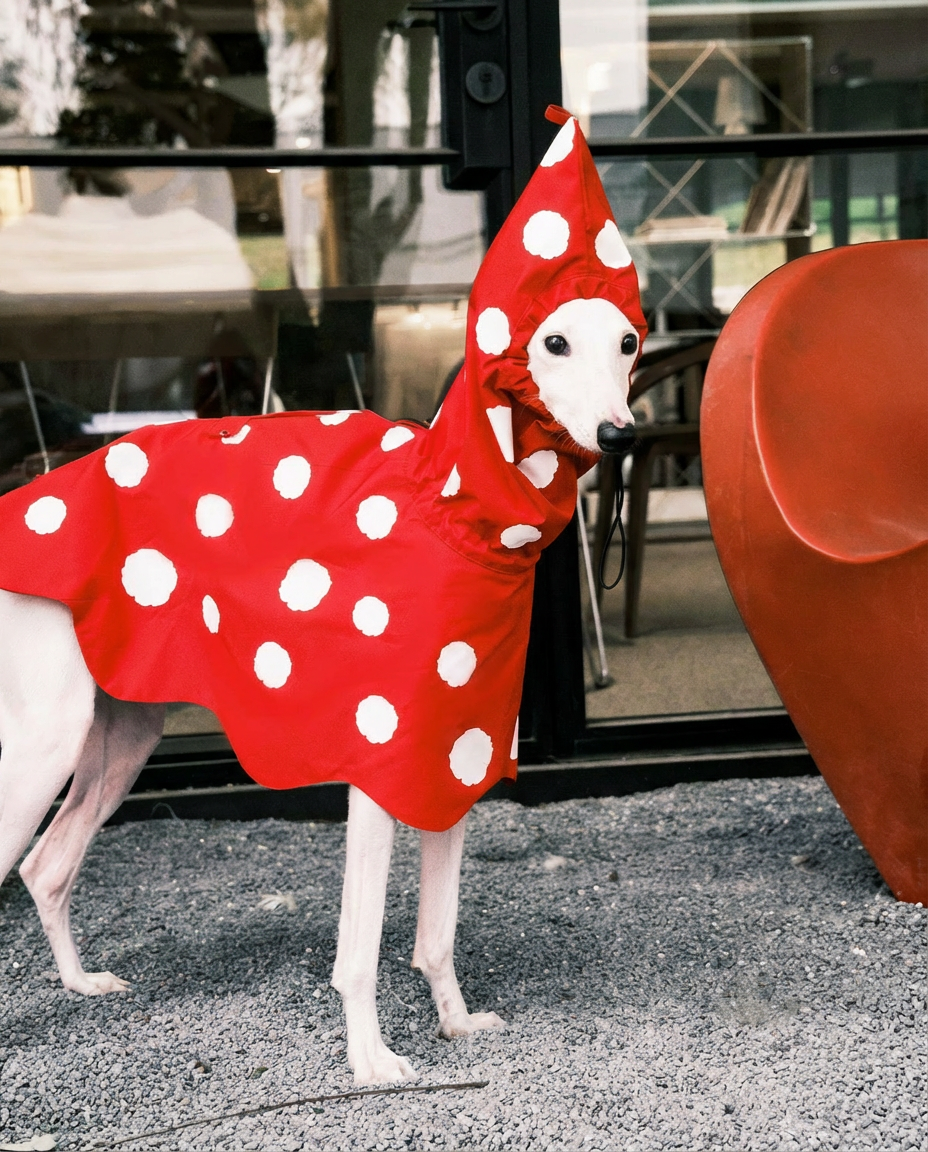 Cute Polka Dot Dog Raincoat