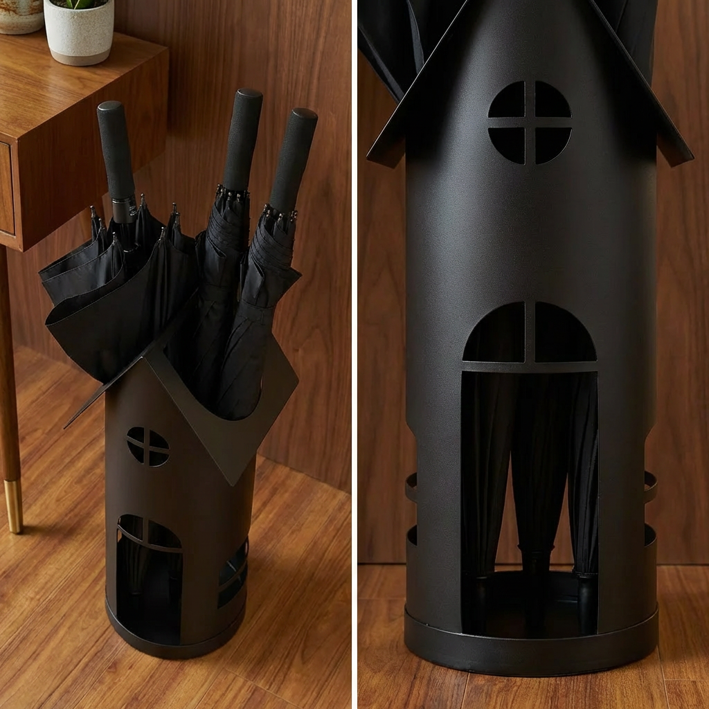 House-Shaped Metal Umbrella Stand