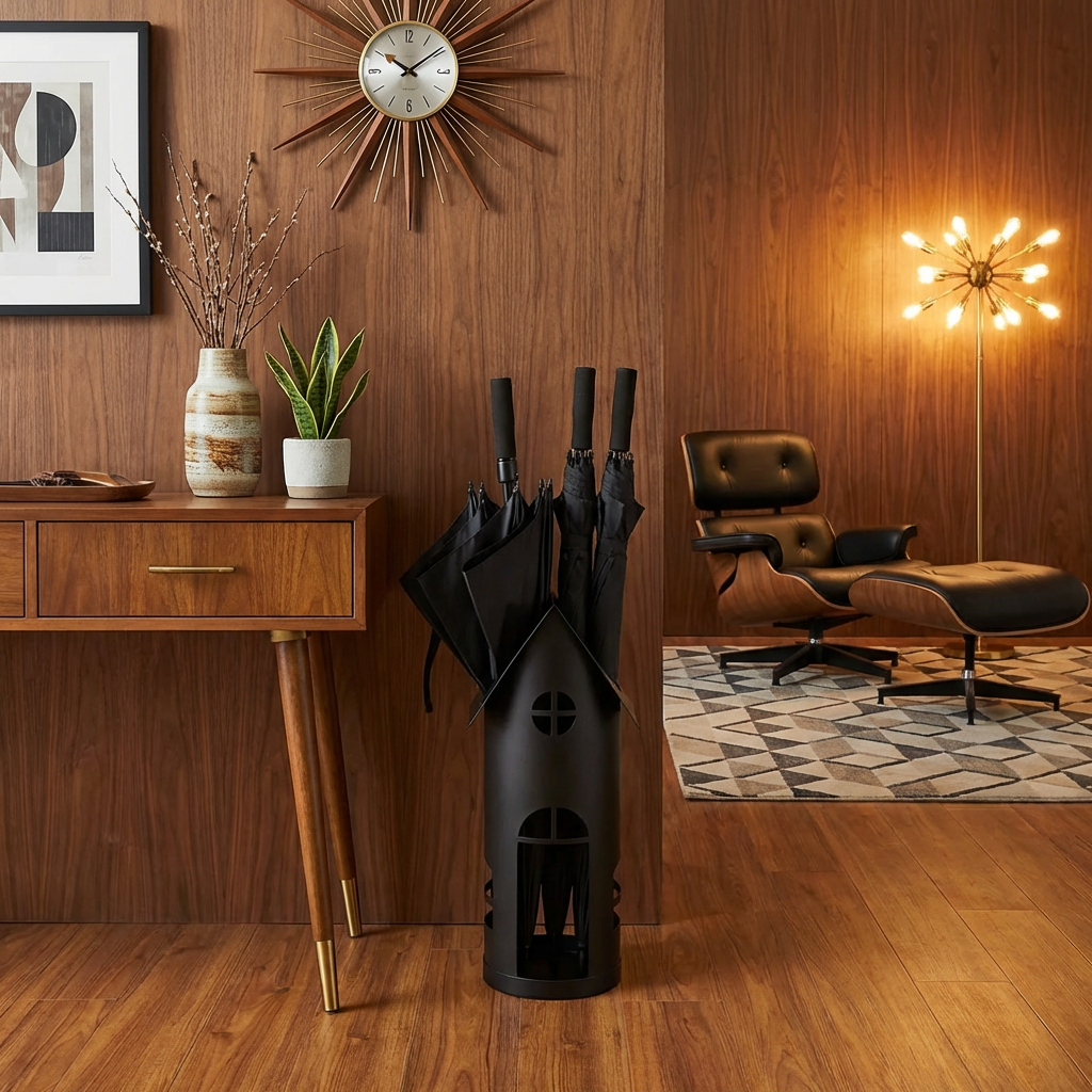 House-Shaped Metal Umbrella Stand