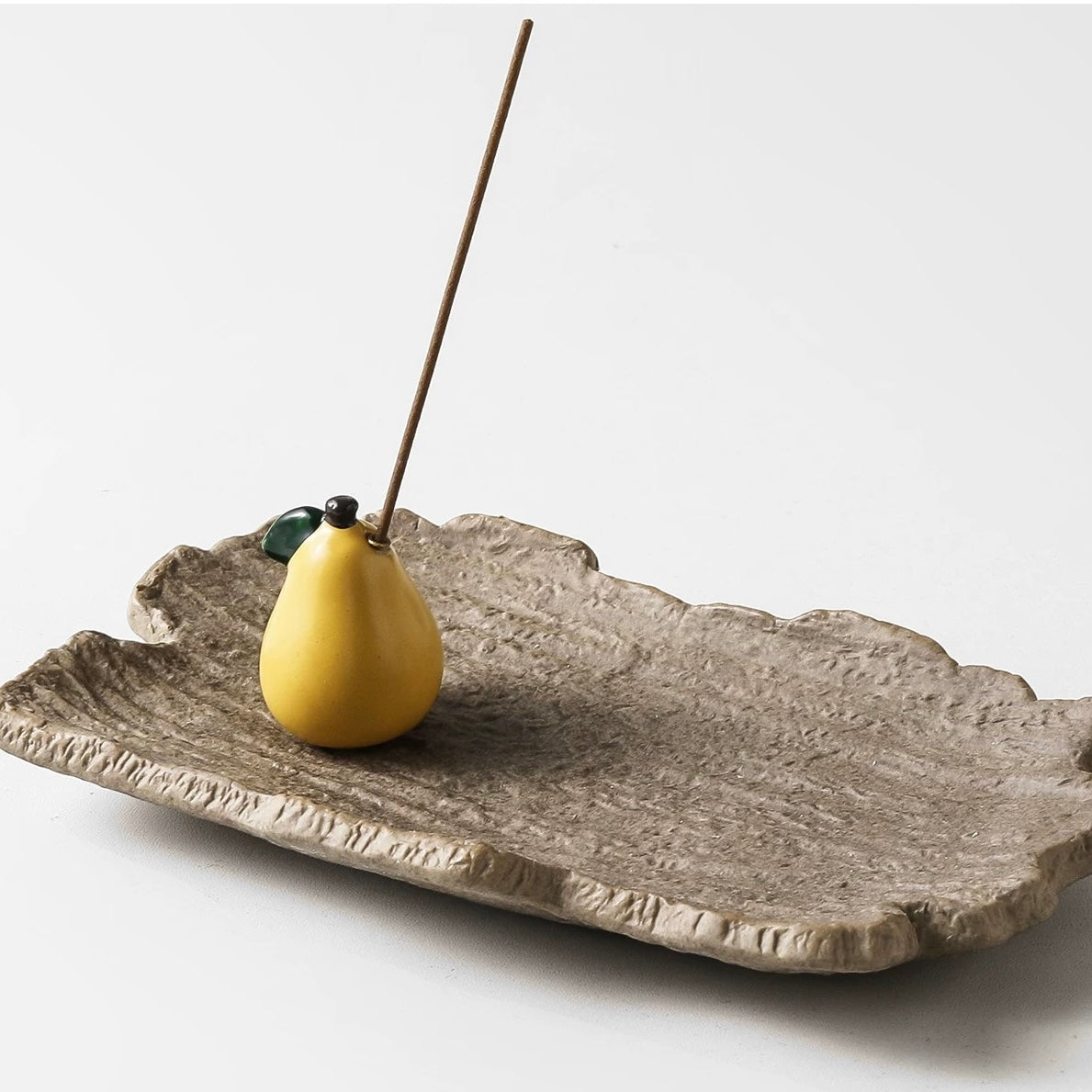 Pear Incense Stick Holder with Base Tray