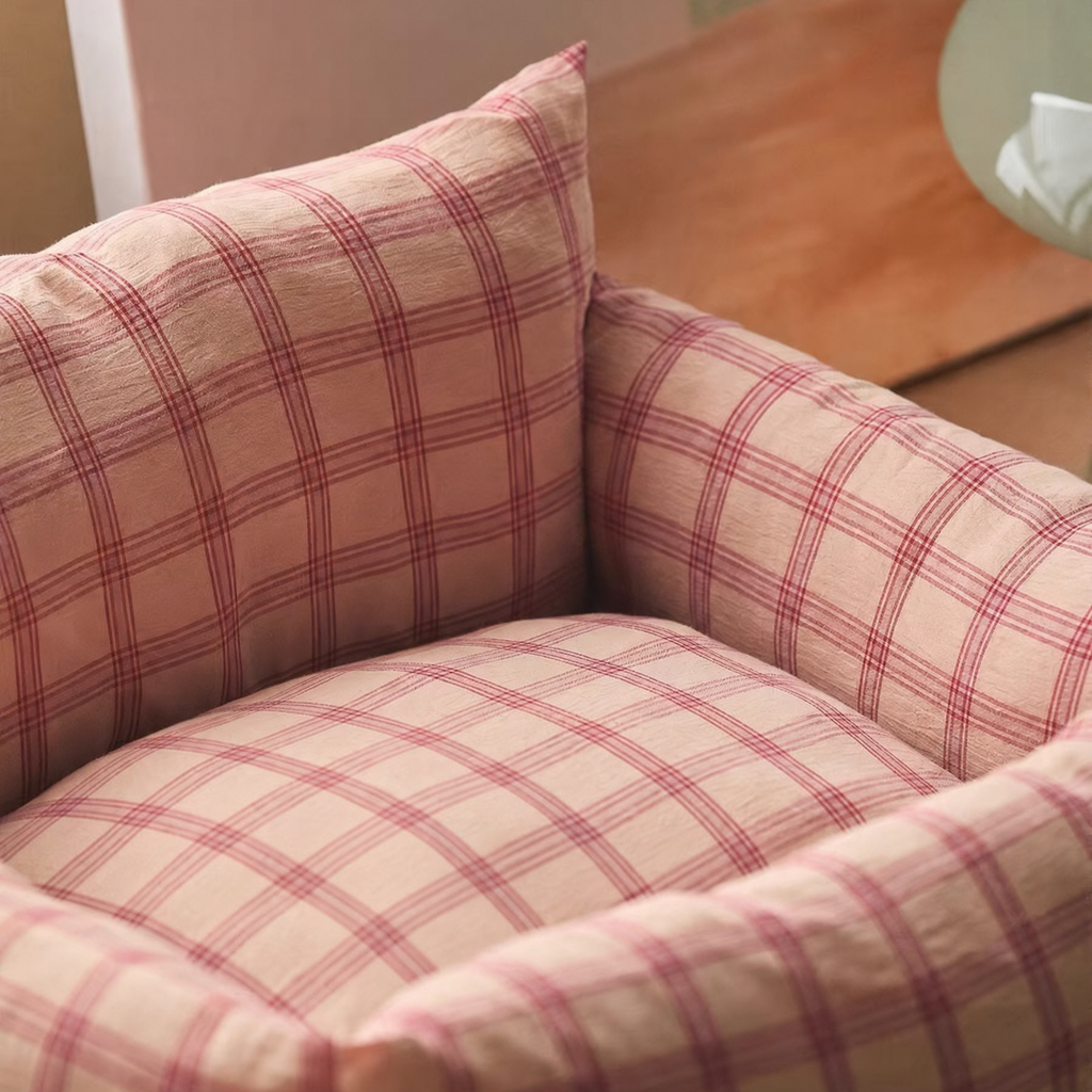 Plaid Cotton Dog Sofa