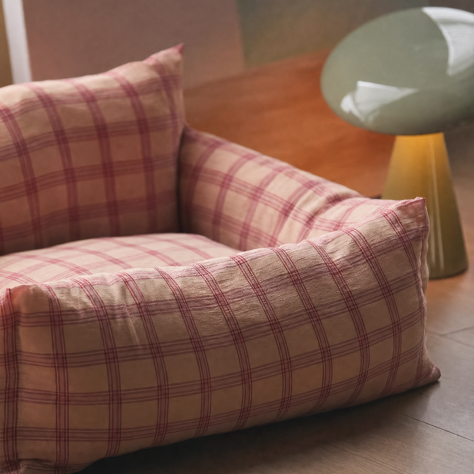 Plaid Cotton Dog Sofa