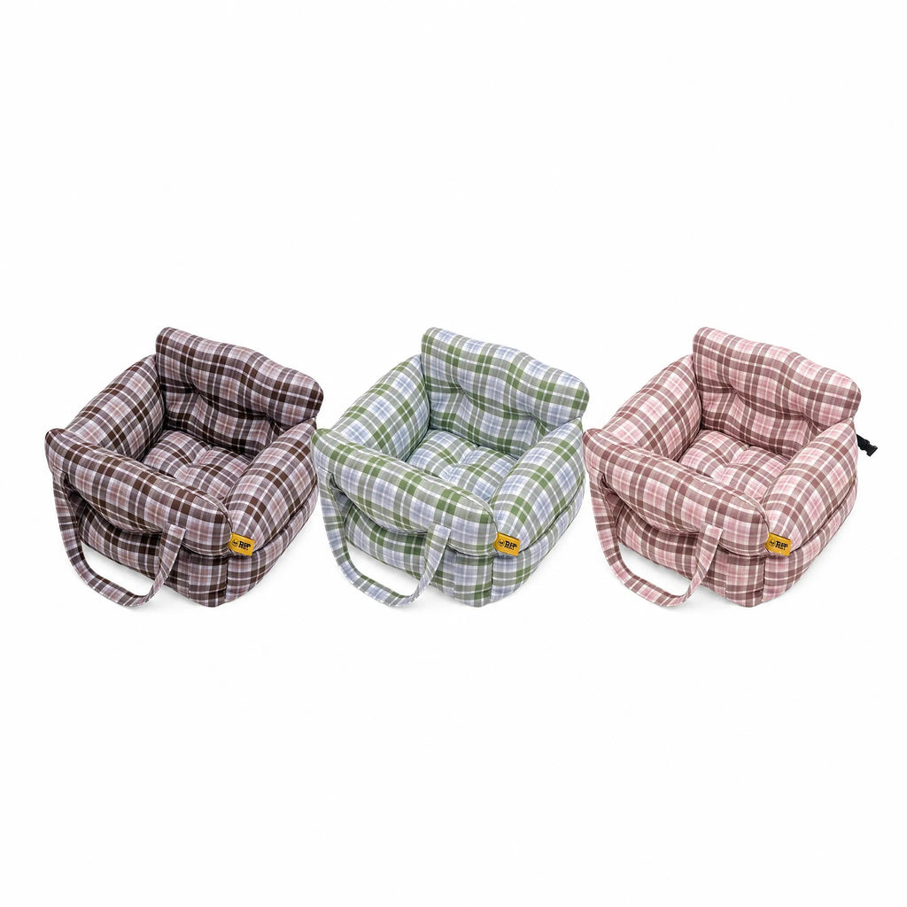 Plaid Dog Carrier Car Seat